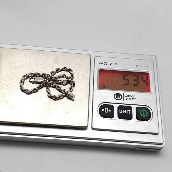 Sterling Silver Twisted Rope Chain Bracelet With Lobster Clasp 7.75 inch - Picture 6 of 6
